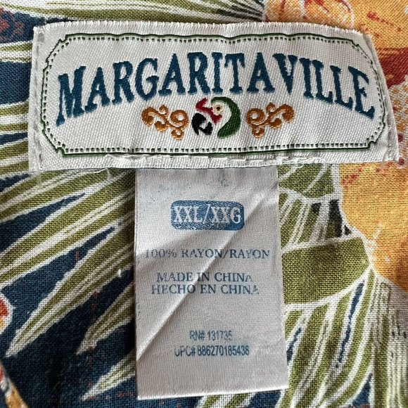 Margaritaville Hawaiian Sz XXL Floral Parrot Button Up Casual Shirt Camp beach - Picture 9 of 10